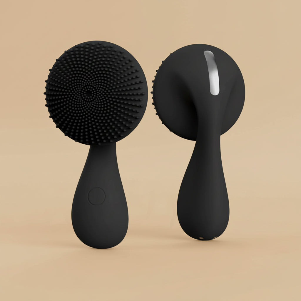 Tara Sonic Facial Cleansing Brush | Silicone Face Scrubber | Soft and Smooth Bristles Removes Dead Skin Cells and Makeup | for All Skin Types - Black