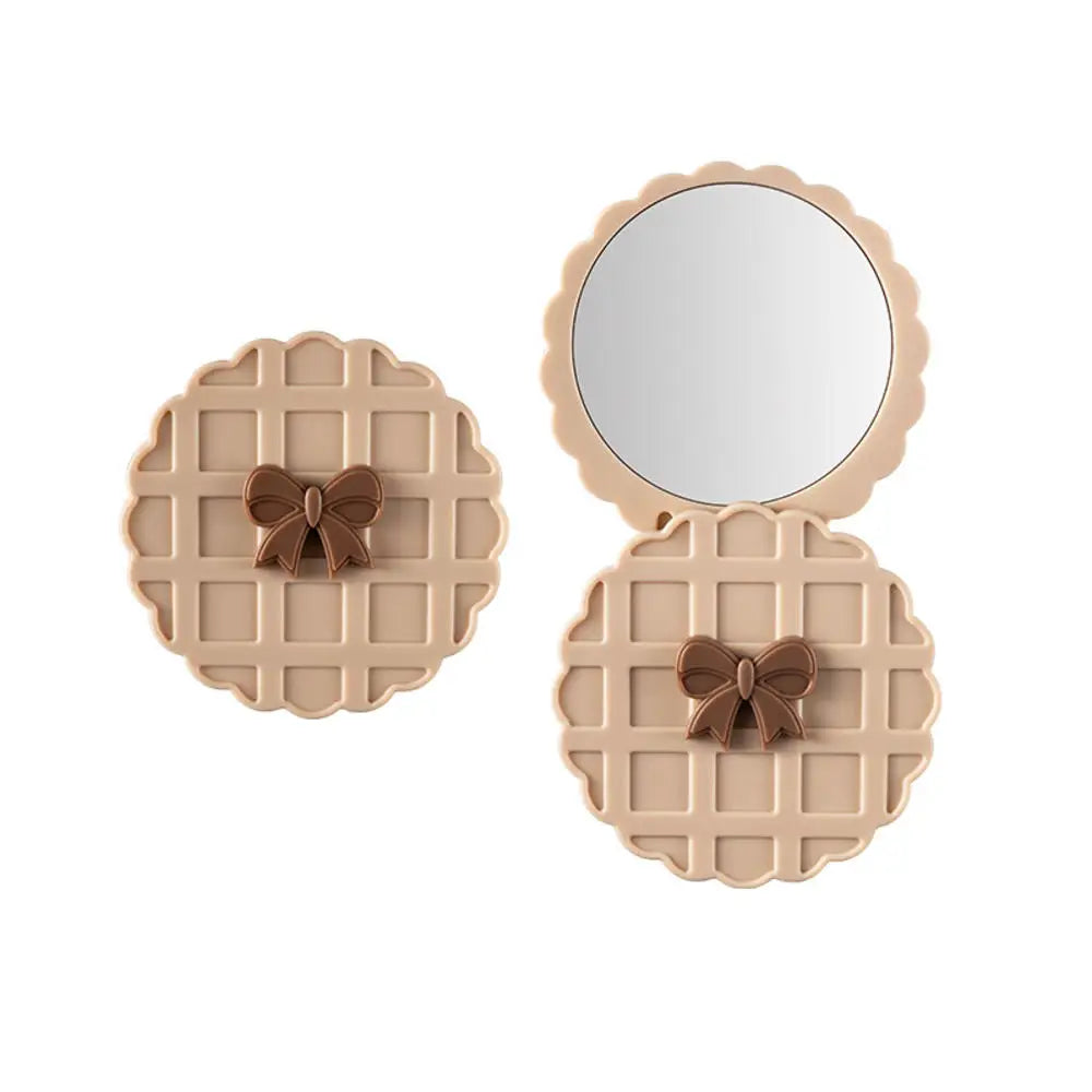 Mini Wooden Makeup Mirror Portable Small round Mirror Student Makeup Mirror Women Cosmetic Mirror Lady Travel Pocket Beauty Tool
