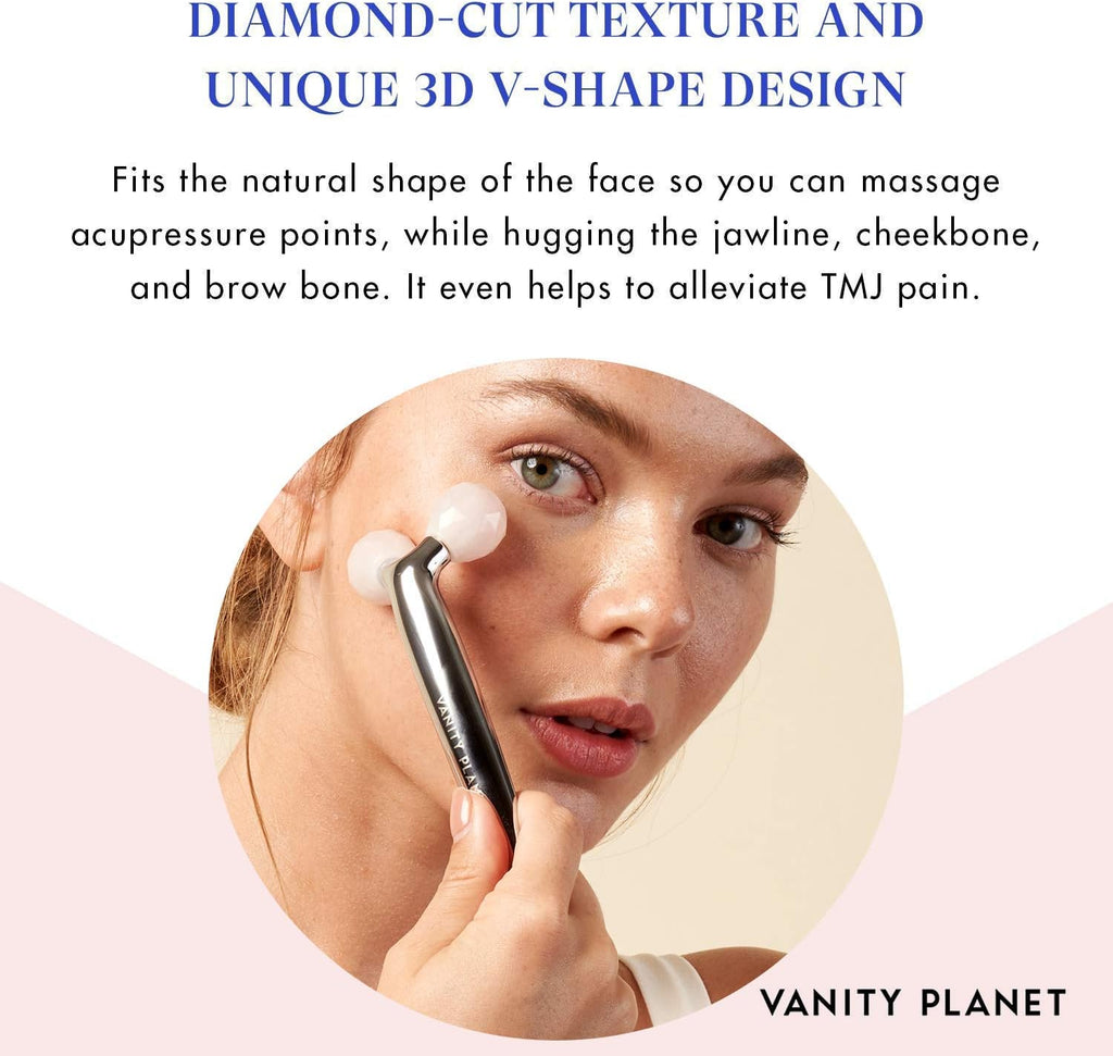 Defina Contour and Define Massaging Roller - Facial Roller Helps Stimulates Blood Flow and Helps Reduce Fine Lines - Unique V-Shaped Design for Cooling Precision