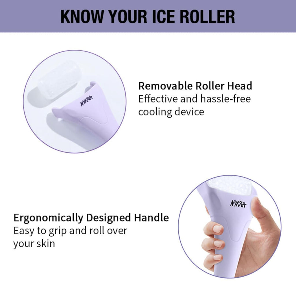 Ice Roller Massage for Face Toning - Reduces Clogged Pores - Improves Absorption - Releases Neck Stiffness - Lavender - 1 Pc