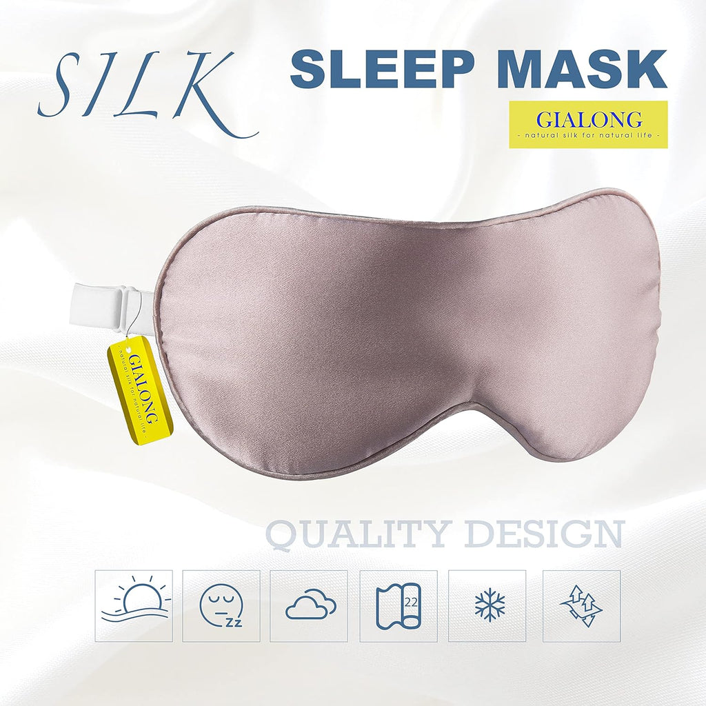 22 Momme Silk Sleeping Mask, Eye Mask for Sleeping, 100% Pure Silk Eye Mask with Adjustable Strap, Silk Sleep Mask for Women and Man, Ultimate Sleep Mask, Comfortable Sleep Eye Mask, Travel Eye Mask
