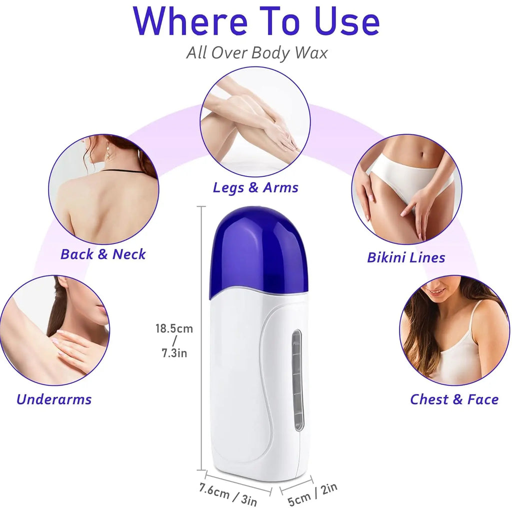 YIKOOLIN Wax Heater Roll on Roll on Wax Hair Removal ​Roller Waxing Portable ​Wax Heater Machine for Women & Men