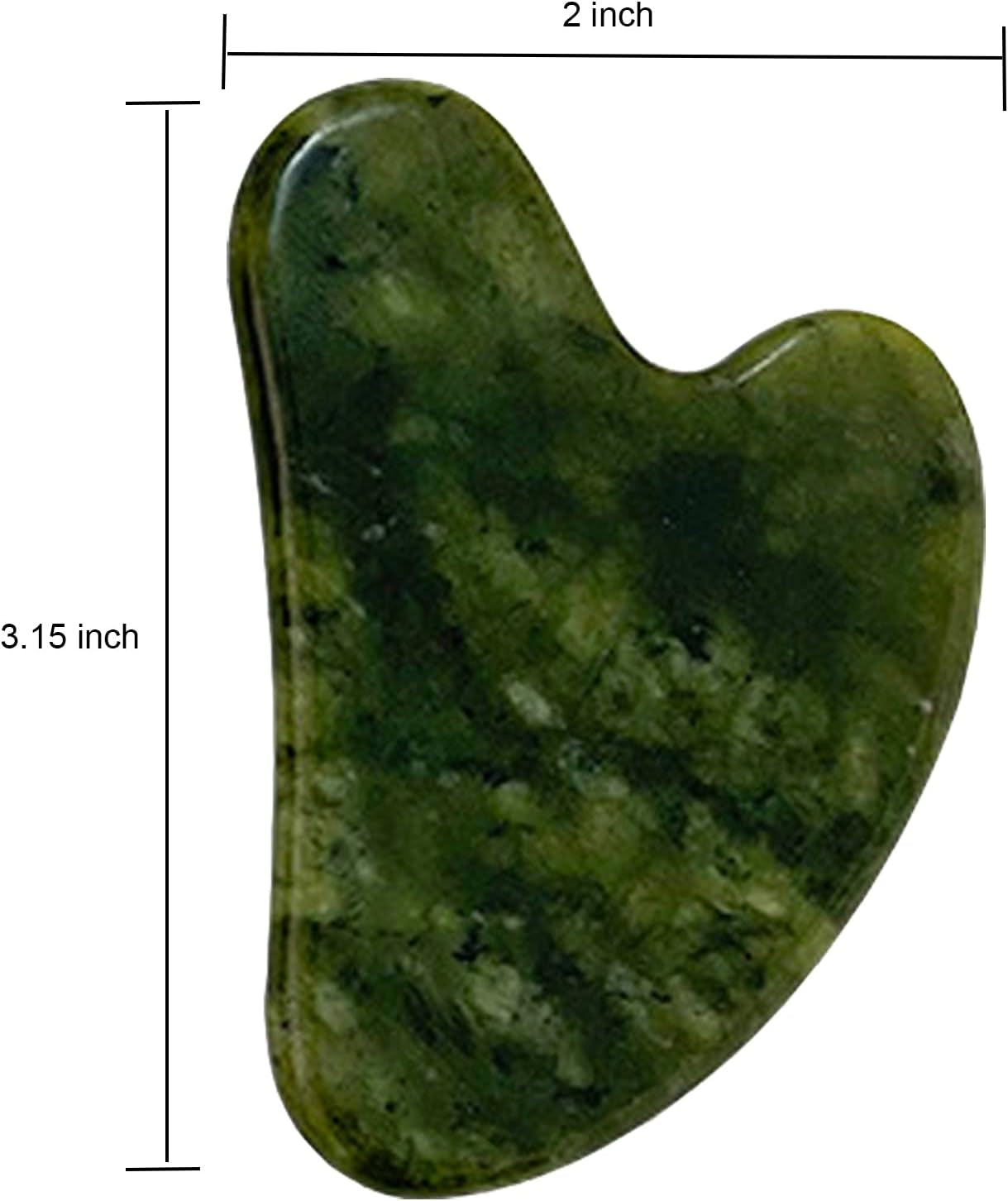 Gua Sha, Premium Gua Sha Facial Tools, Guasha Tool for Face Upgraded, Guasha Natural Jade Stone (Dark Green)
