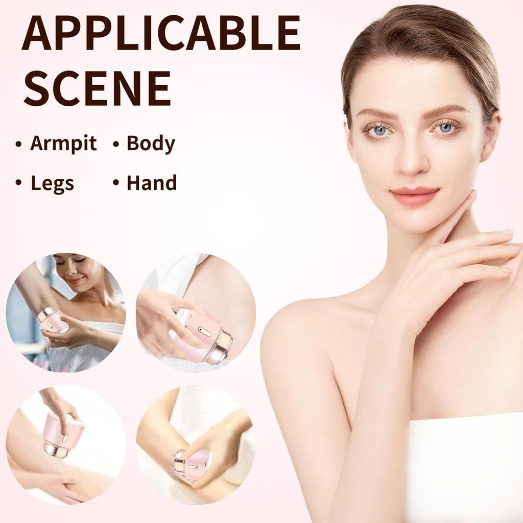 Painless Facial Hair Remover, Rechargeable Device for Women'S Face, Legs, Lips - Safe and Pink