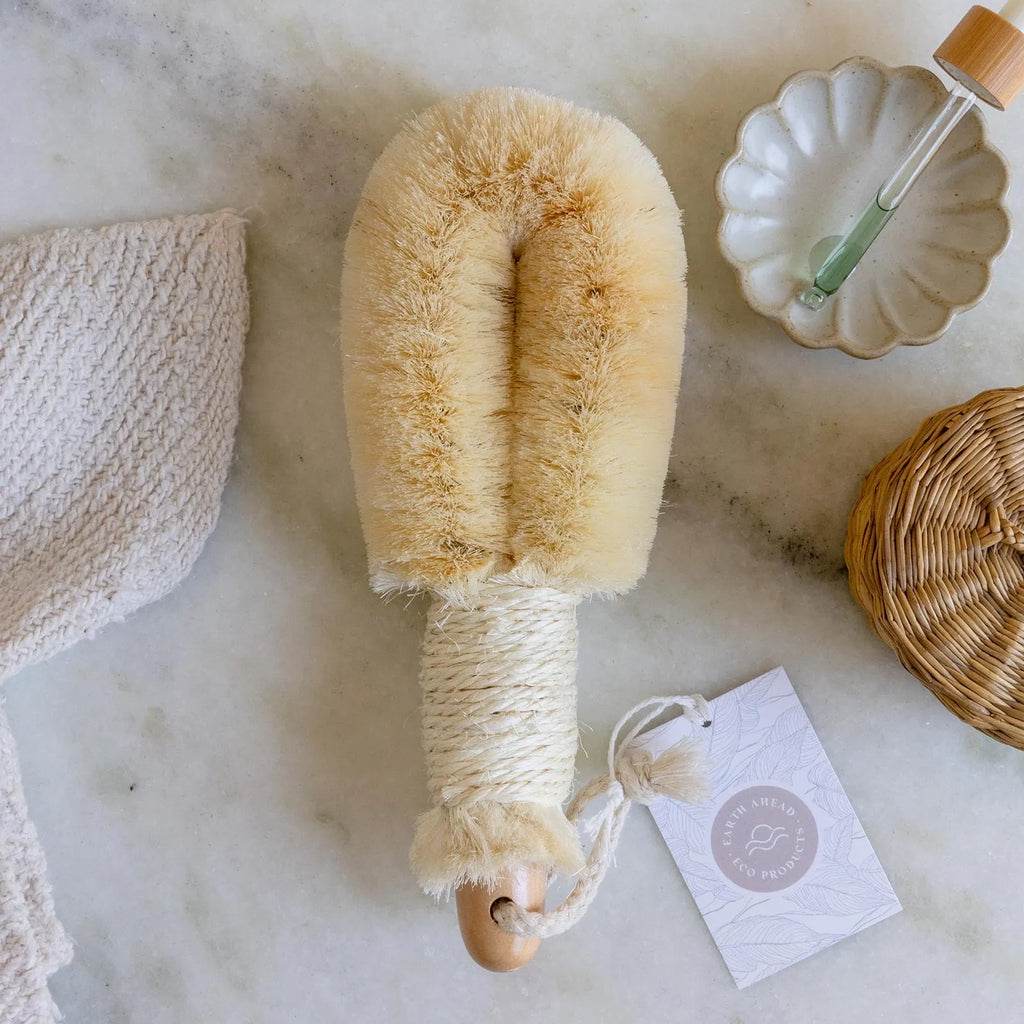 Vegan Dry Brush with Handle | Eco-Friendly, Sisal Body Brush
