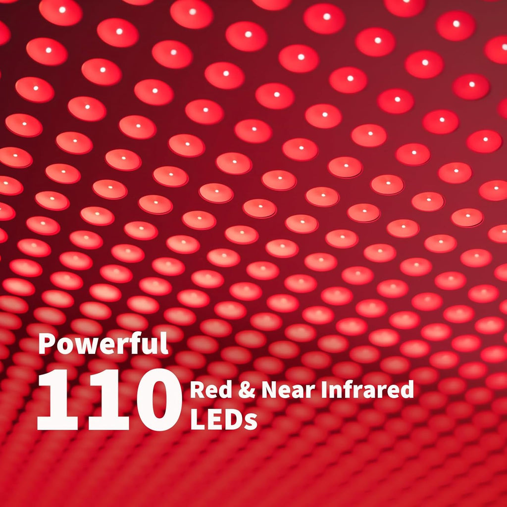 Red Light Therapy Lamp, Powerful 110 Leds with Infrared Light, 1X660Nm & 850Nmx2 Deep Tissue Heating, near Infrared Healing Supports 110-240V with Timer