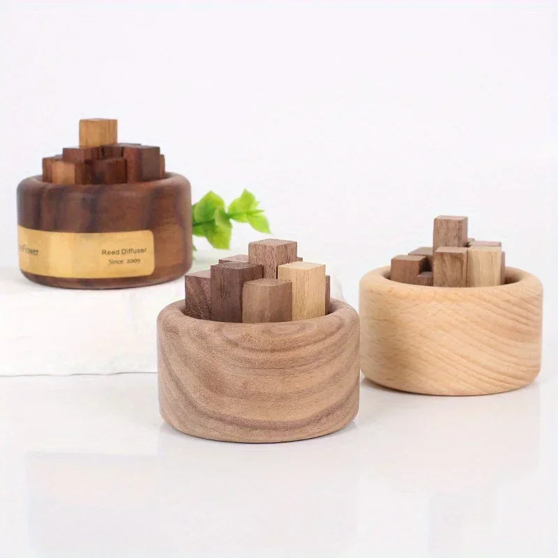 NEW Essential Oil Diffuser Wood Unique Eco-Friendly Fireless Aroma Aromatherapy Fragrance Diffused Home Office Decoration Crafts