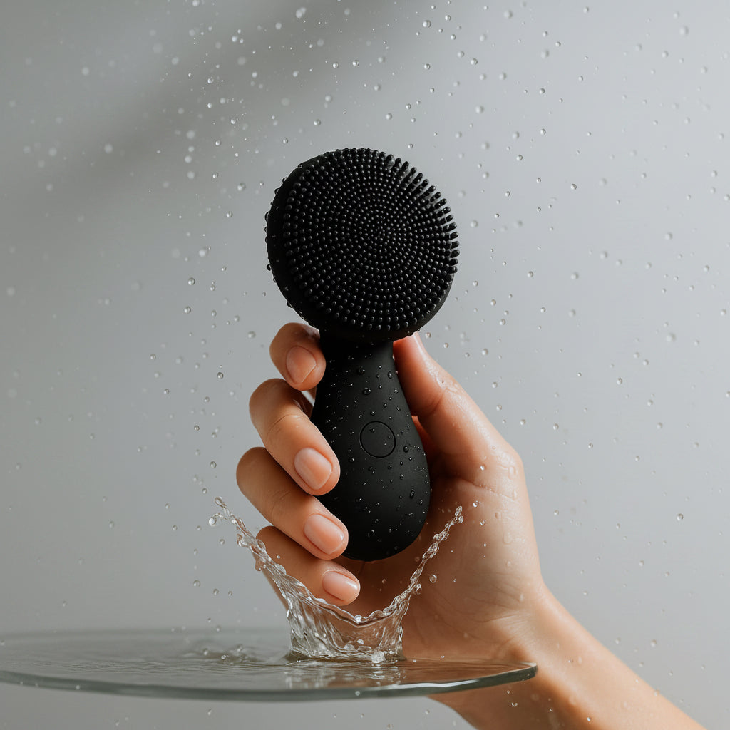 Tara Sonic Facial Cleansing Brush | Silicone Face Scrubber | Soft and Smooth Bristles Removes Dead Skin Cells and Makeup | for All Skin Types - Black