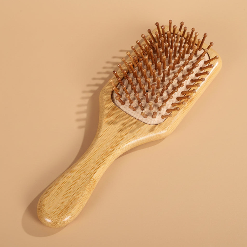 1PC Hair Brush, Natural Bamboo Paddle Detangling Hairbrush, Massage Scalp Thick/Thin/Curly/Dry Hair for Women & Men