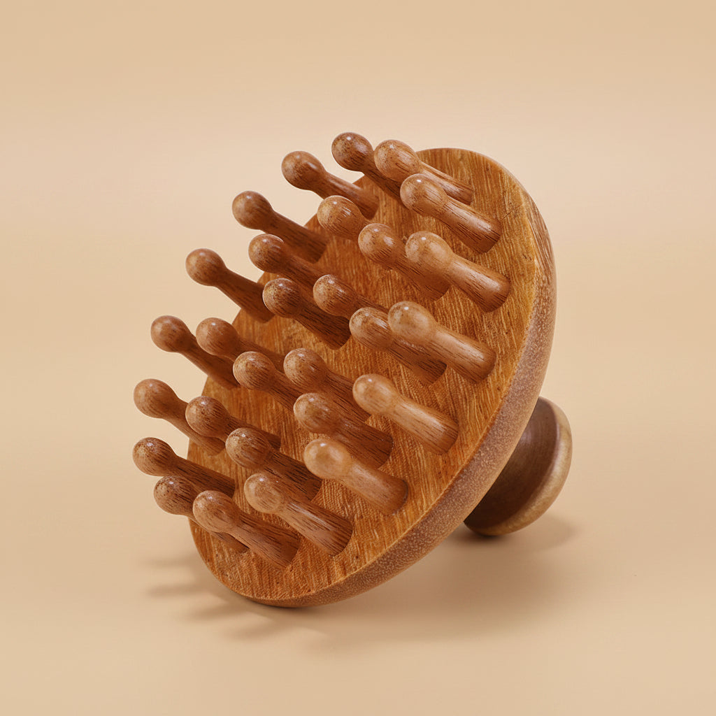 Wooden Scalp Massage Comb - Sandalwood Head Massager Tool, Gua Sha Brush for Women Men Hair Growth Body Massage