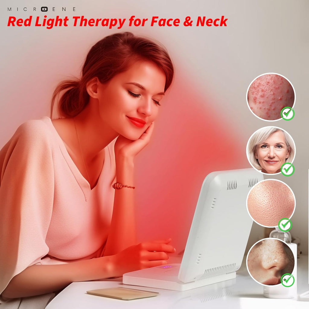 Red Light Therapy Lamp, Powerful 110 Leds with Infrared Light, 1X660Nm & 850Nmx2 Deep Tissue Heating, near Infrared Healing Supports 110-240V with Timer