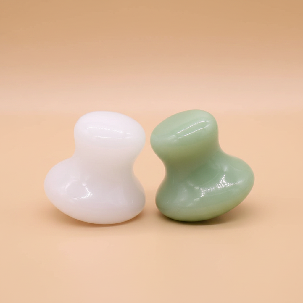 Jade Gua Sha Mushroom Roller Set