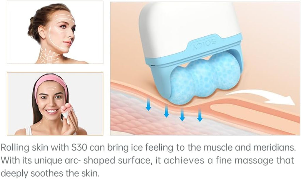 Ice Roller Face Massagers Cold Massage for Body Eyes Face Skin Care Tools,Cooling Roller Massager