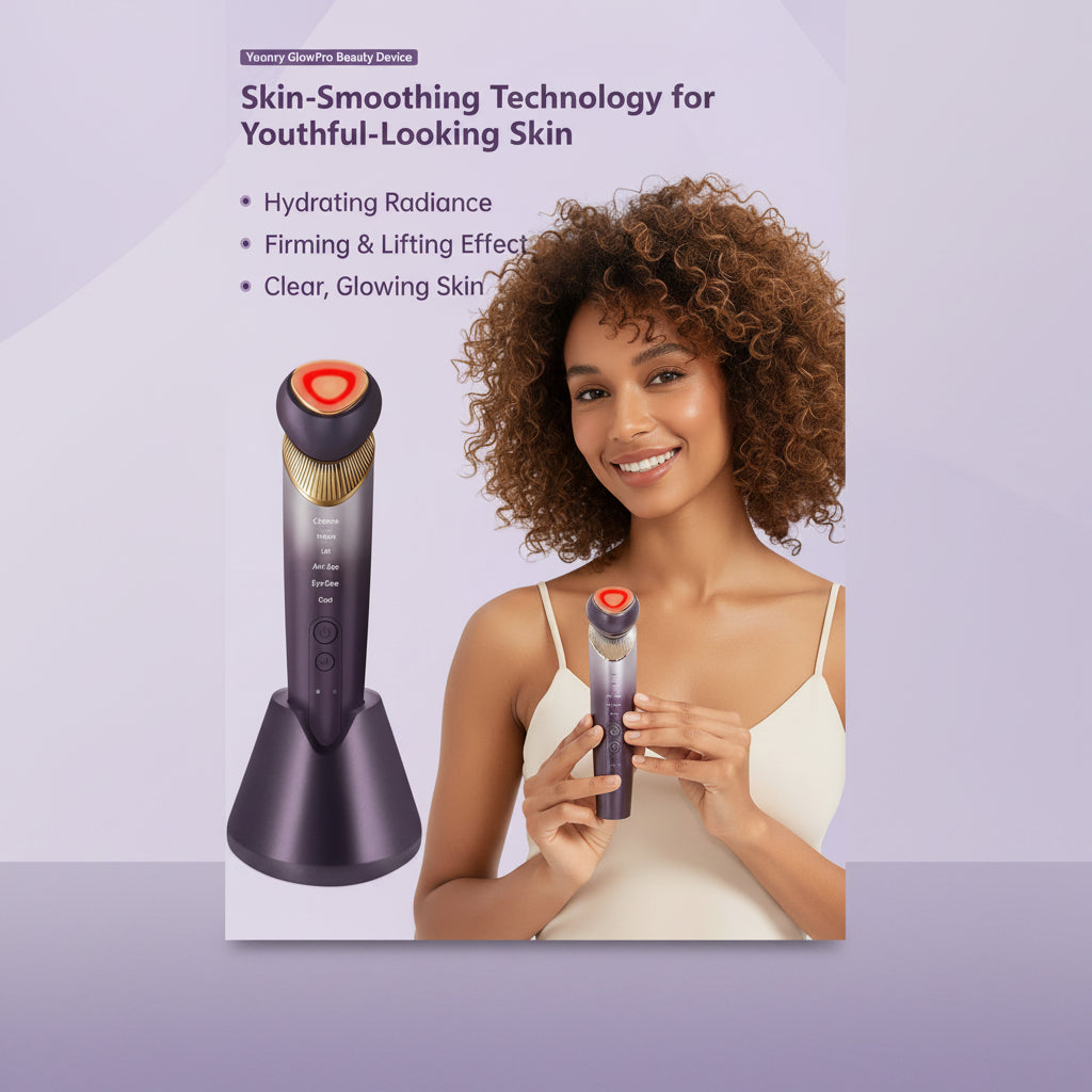 6-In-1 Age-Defying - Eye, Face & Neck Lift & Firm, 5-Color Light Therapy for Face with Microcurrent, Vibration, Heat & Cooling, Skin Care Tool for Youthful & Tightening Skin (Purple)