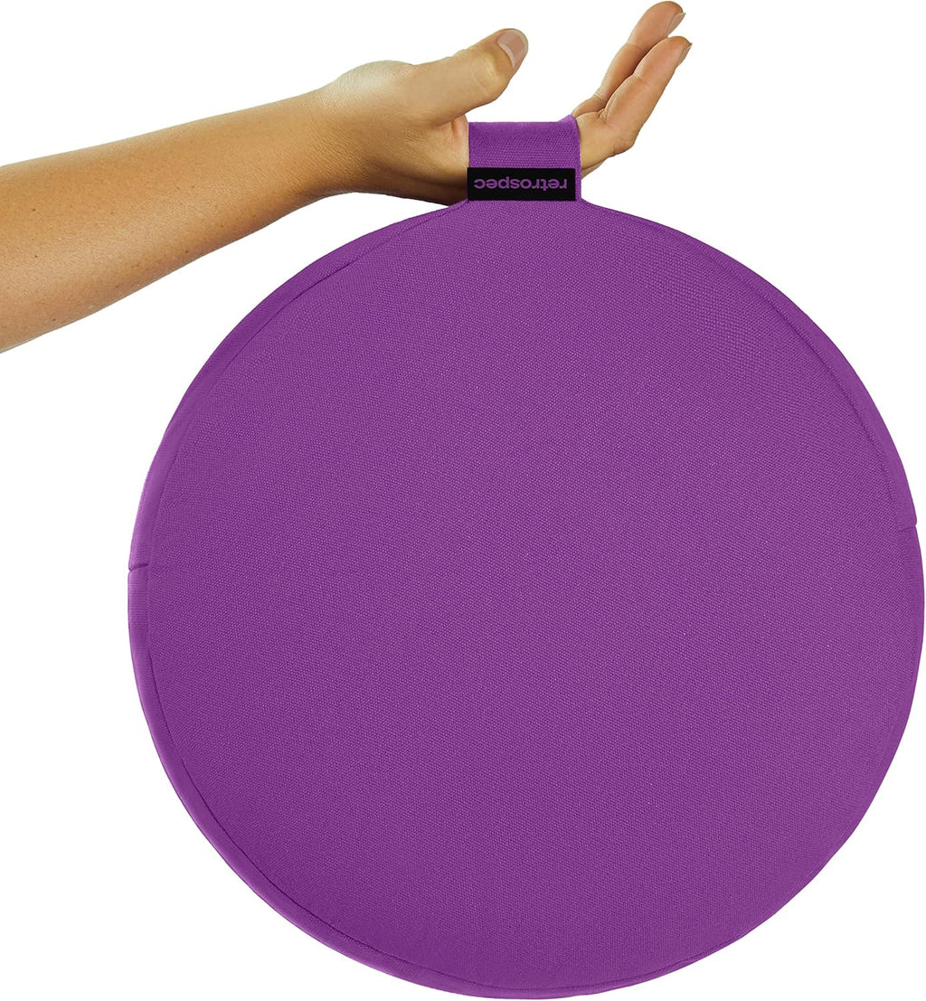 Sedona Zafu Meditation Cushion Filled W/Buckwheat Hulls - Yoga Pillow for Meditation Practices - Machine Washable 100% Cotton Cover & Durable Carry Handle, Round